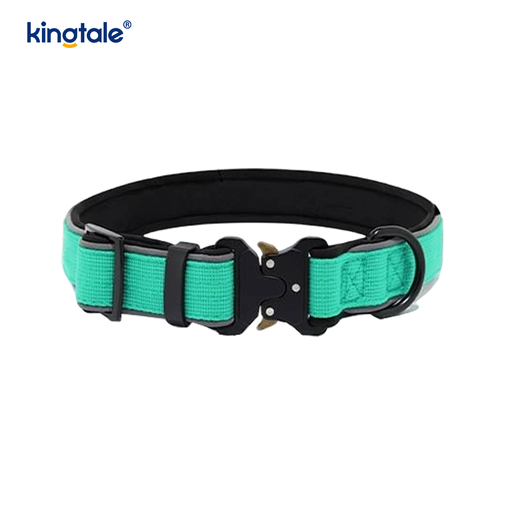 Hebilla táctica reflectante ajustable pesada para collar de perro para perros M L