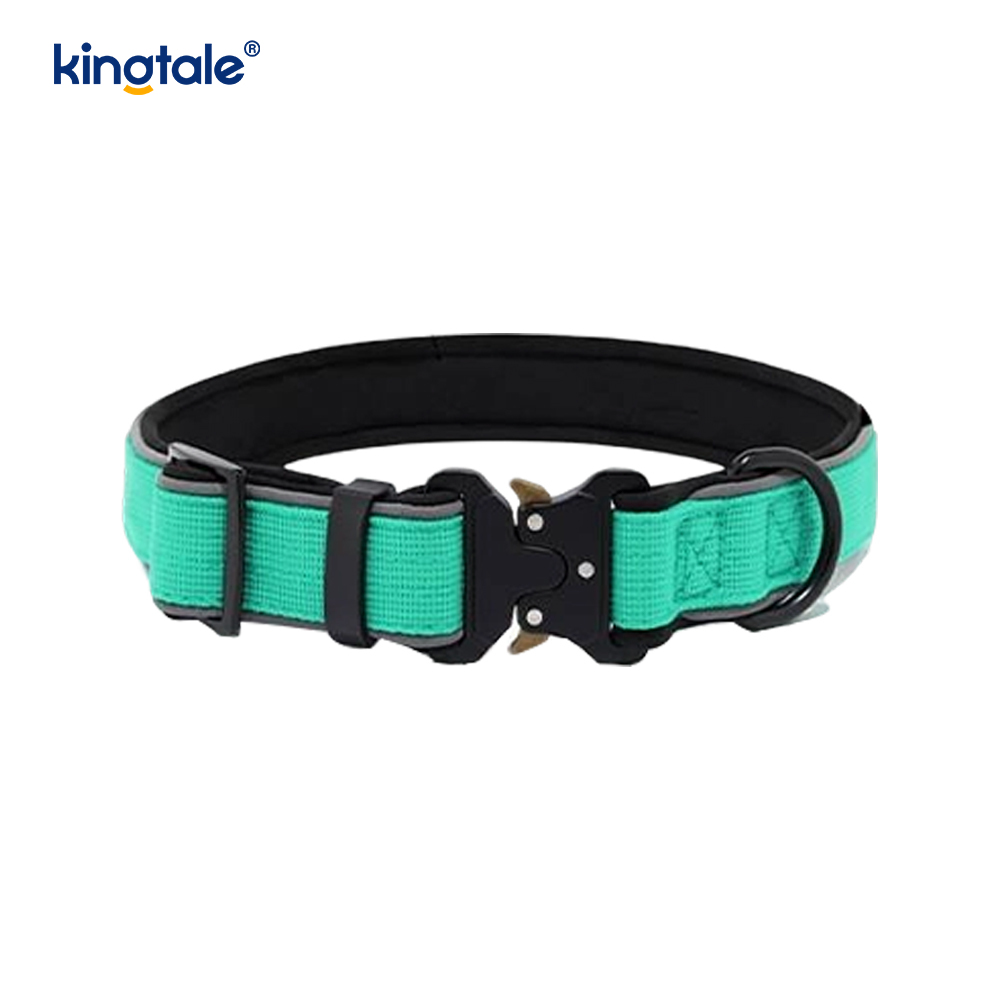Hebilla táctica reflectante ajustable pesada para collar de perro para perros M L