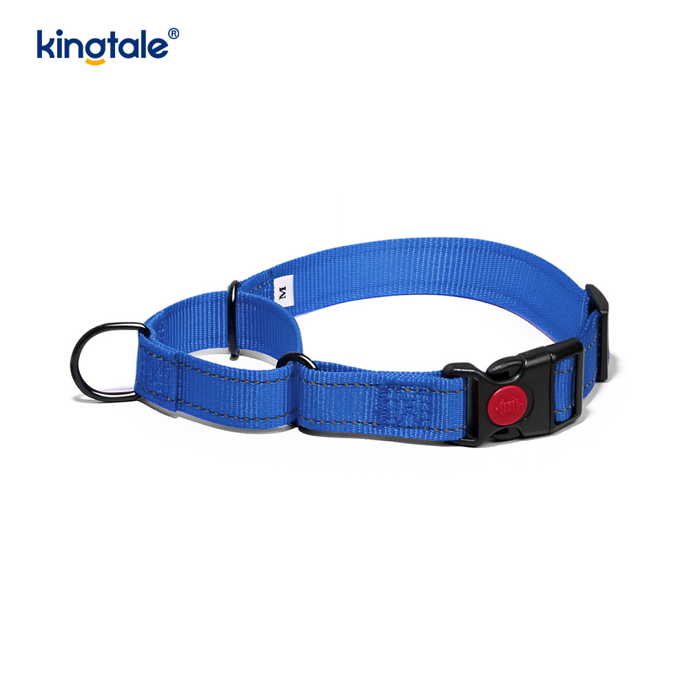 Ningún cuello de perro de nylon ajustable reflexivo de la martingala del tirón para los perros S M A L L