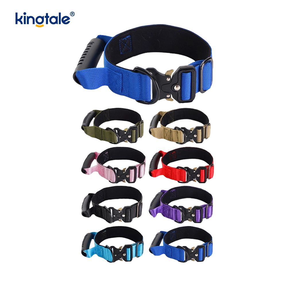 Mango de control de nailon para entrenamiento táctico y collar con hebilla de metal de liberación rápida