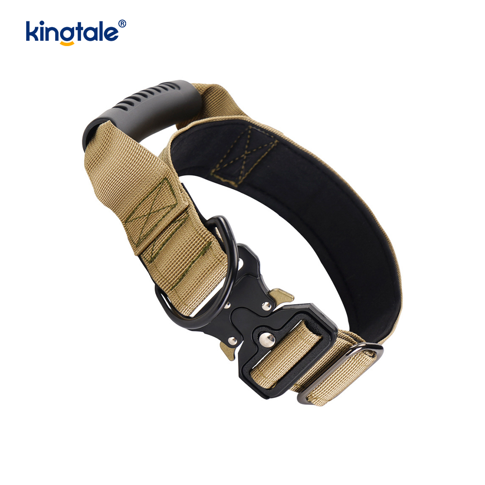Mango de control de nailon para entrenamiento táctico y collar con hebilla de metal de liberación rápida