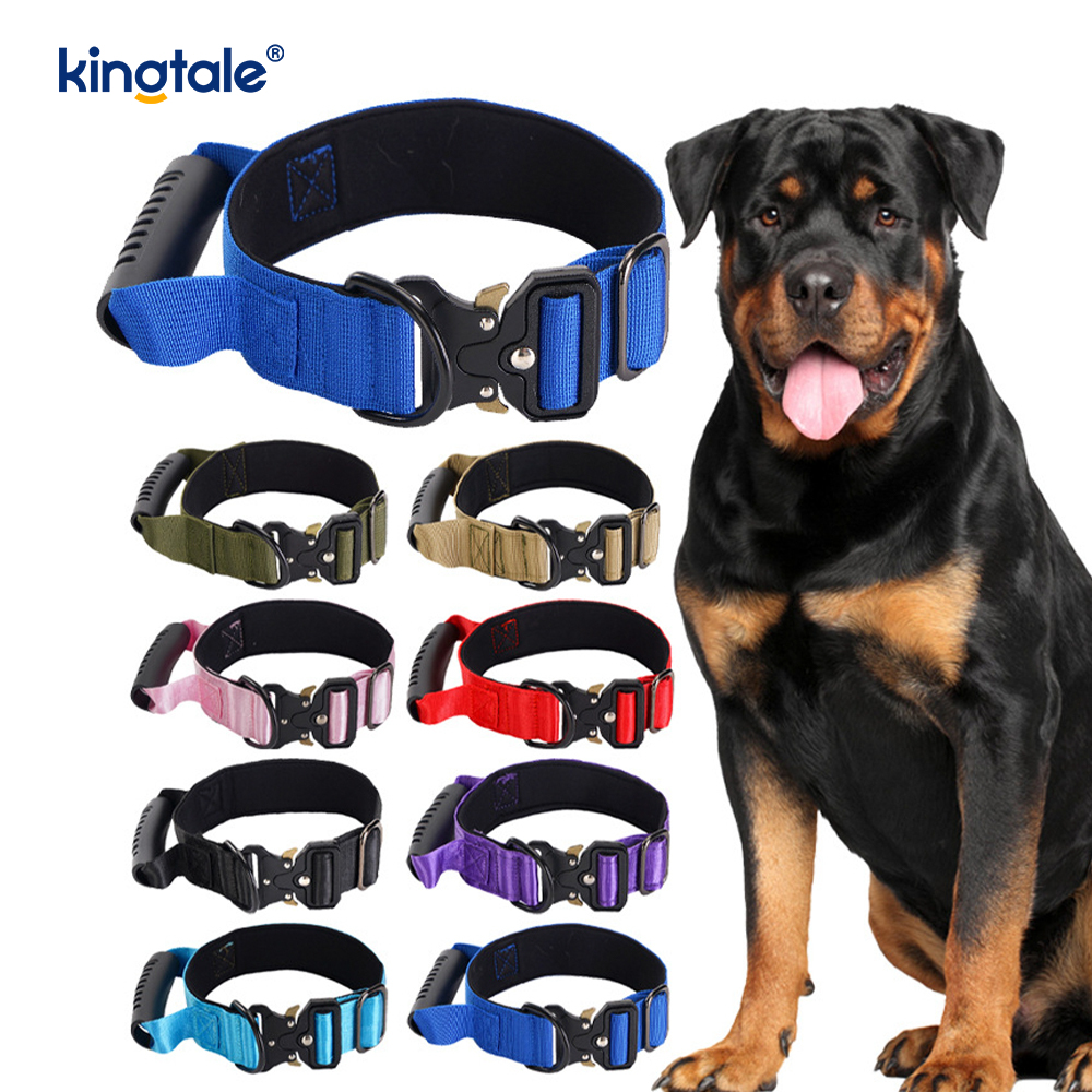 Mango de control de nailon para entrenamiento táctico y collar con hebilla de metal de liberación rápida