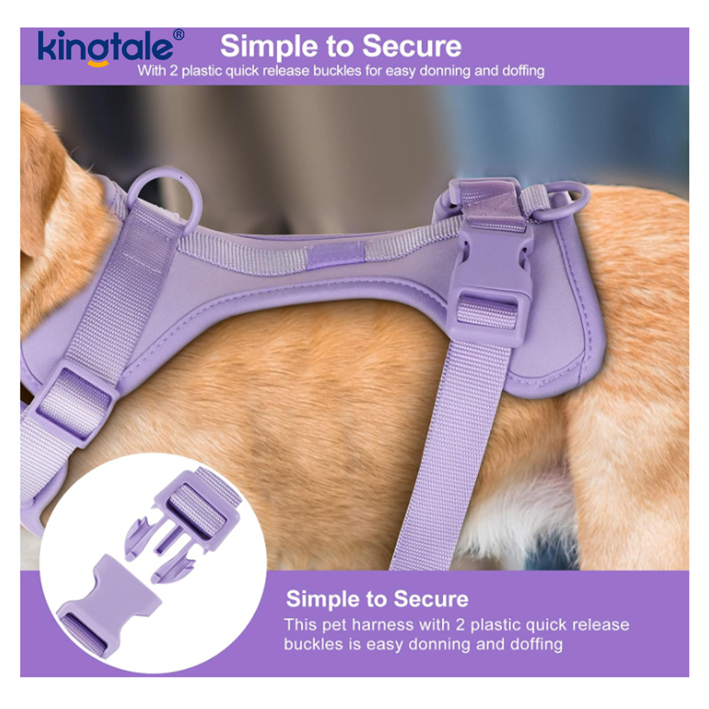 Pvc ajustable del animal doméstico de encargo ningún collar ligero del correo del arnés del perro del tirón