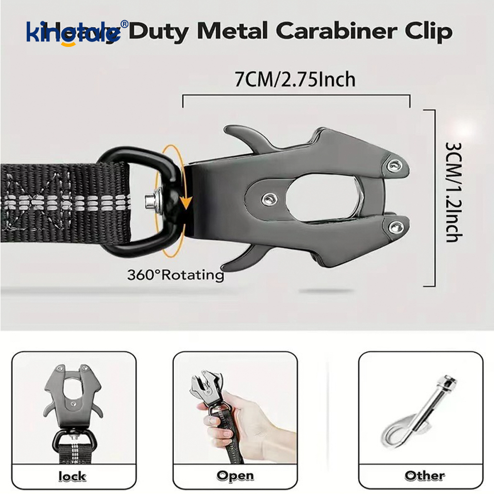 Correa para perros resistente 4 en 1 con cinturón de seguridad para el automóvil y asa acolchada suave