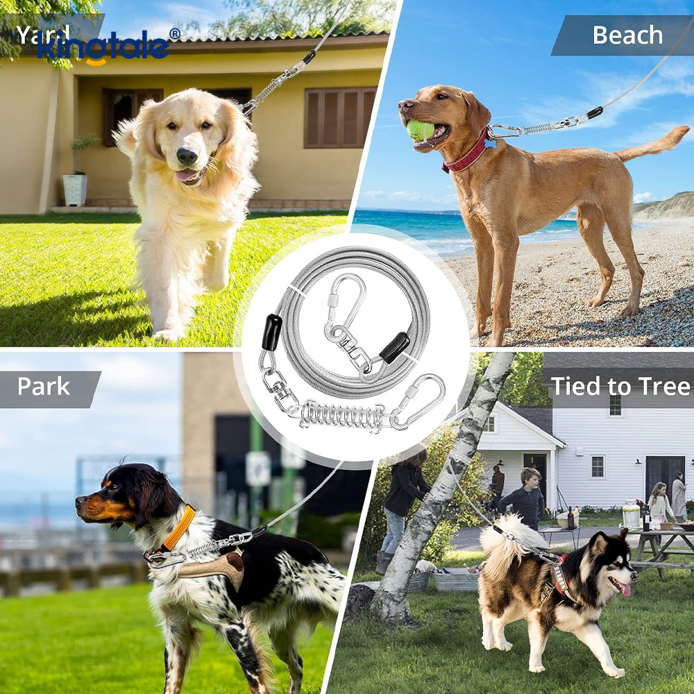 Cable cubierto de plástico reflectante para atar al perro con correa de entrenamiento para perros