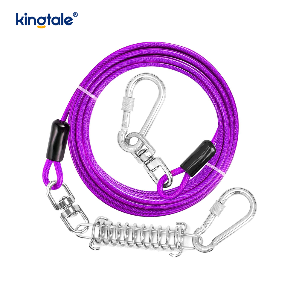 Cable cubierto de plástico reflectante para atar al perro con correa de entrenamiento para perros