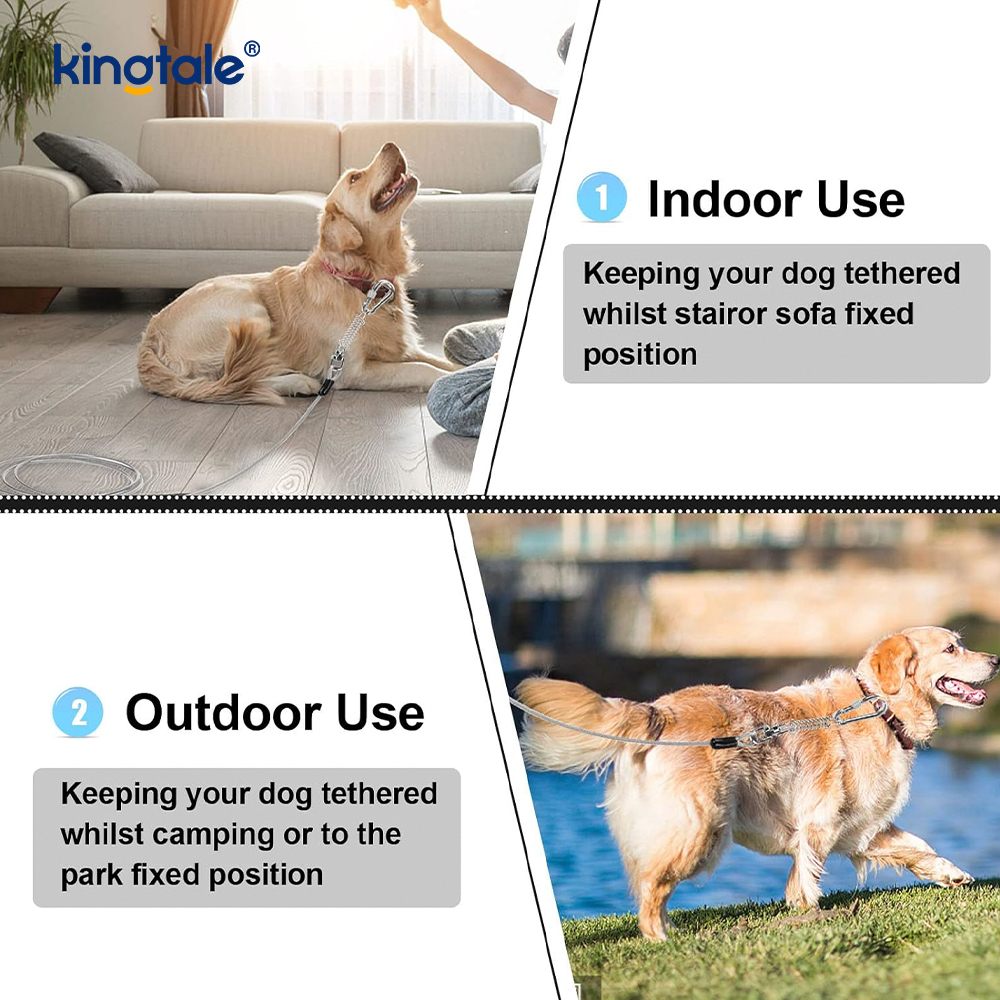 Cable cubierto de plástico reflectante para atar al perro con correa de entrenamiento para perros