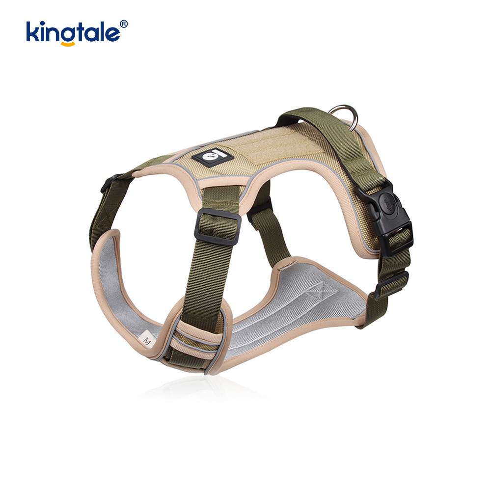 Arnés del animal doméstico del perro del deporte respirable ajustable reflexivo del remache de nylon