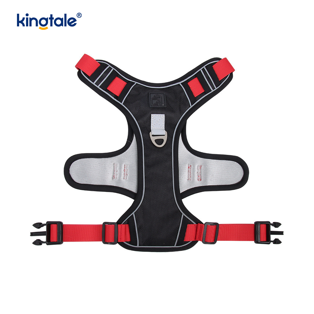 Arnés del animal doméstico del perro del deporte respirable ajustable reflexivo del remache de nylon