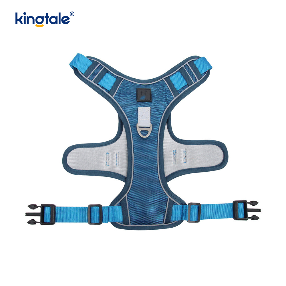 Arnés del animal doméstico del perro del deporte respirable ajustable reflexivo del remache de nylon