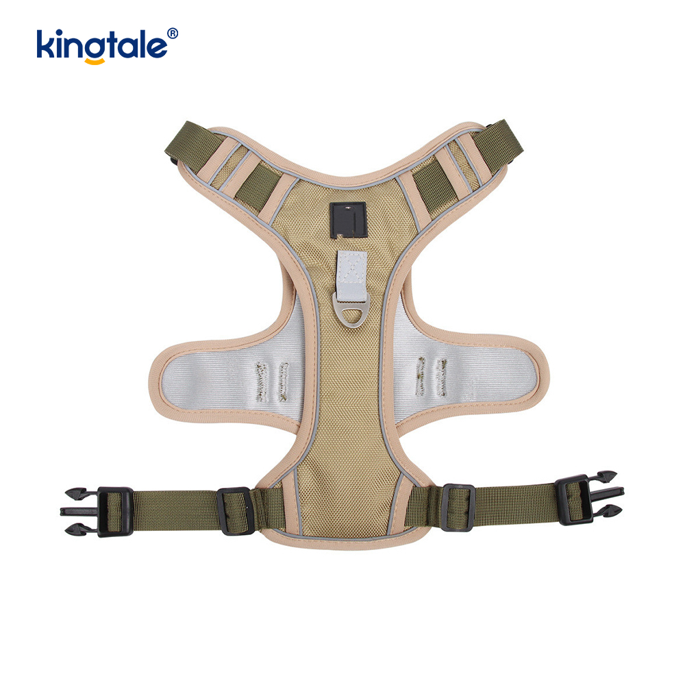 Arnés del animal doméstico del perro del deporte respirable ajustable reflexivo del remache de nylon