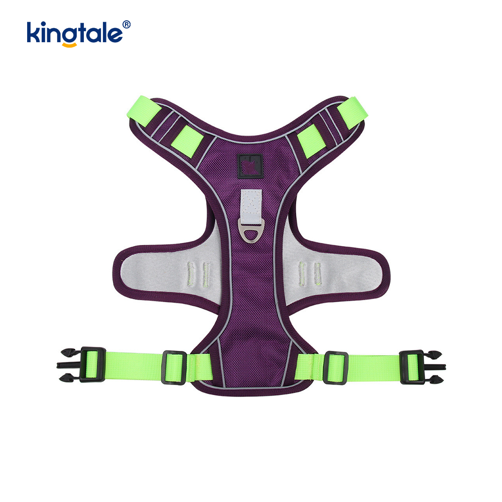 Arnés del animal doméstico del perro del deporte respirable ajustable reflexivo del remache de nylon