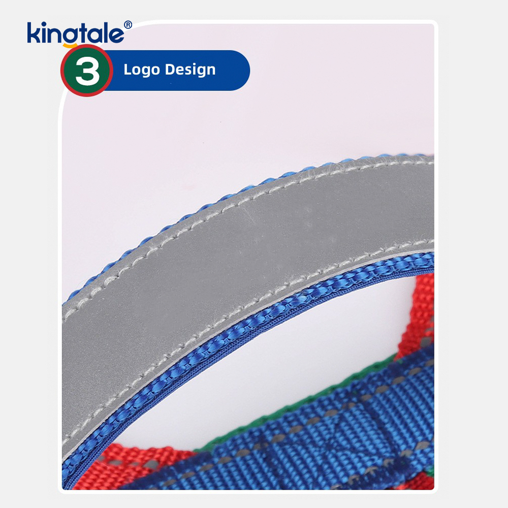 Arnés reflectante de nailon ajustable para perros, venta al por mayor personalizado, menos conjunto