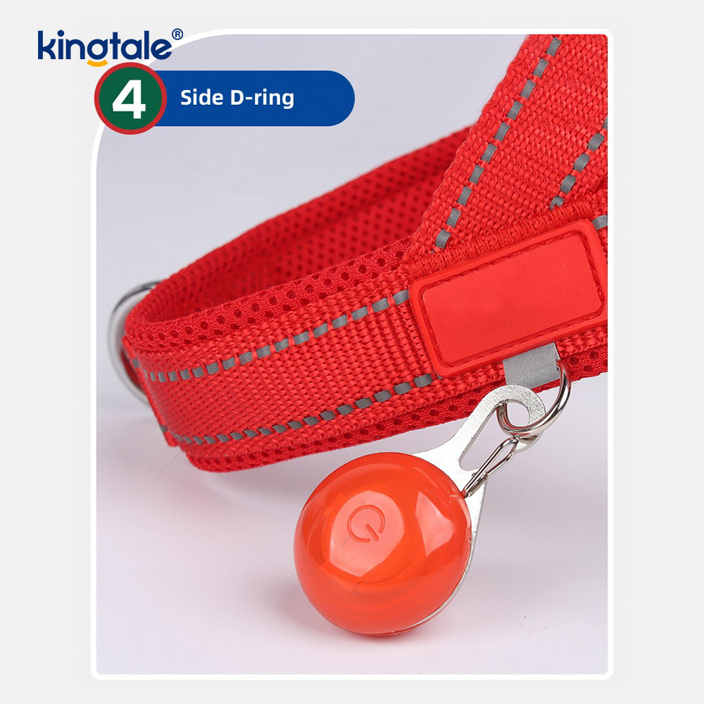 Arnés reflectante de nailon ajustable para perros, venta al por mayor personalizado, menos conjunto