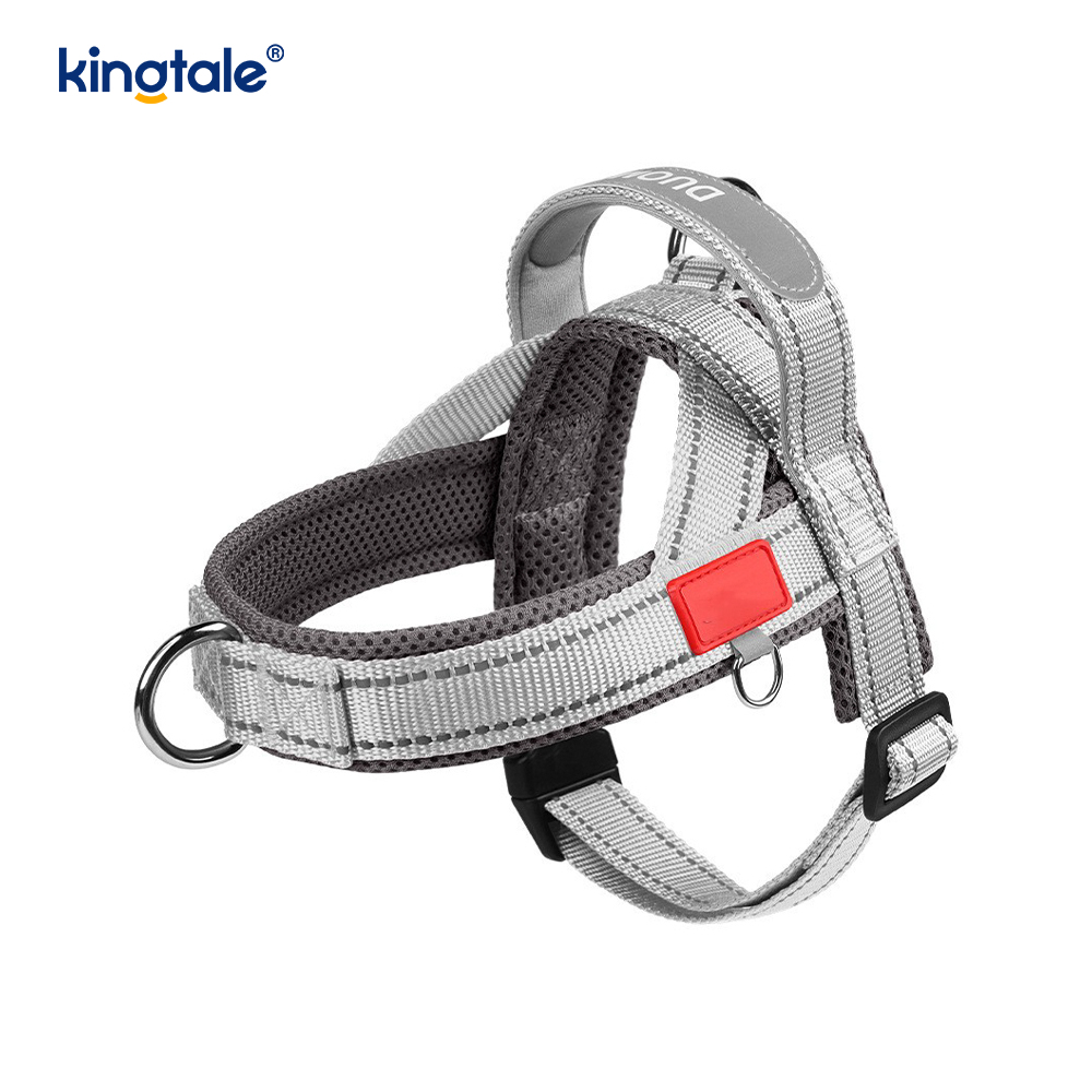 Arnés reflectante de nailon ajustable para perros, venta al por mayor personalizado, menos conjunto