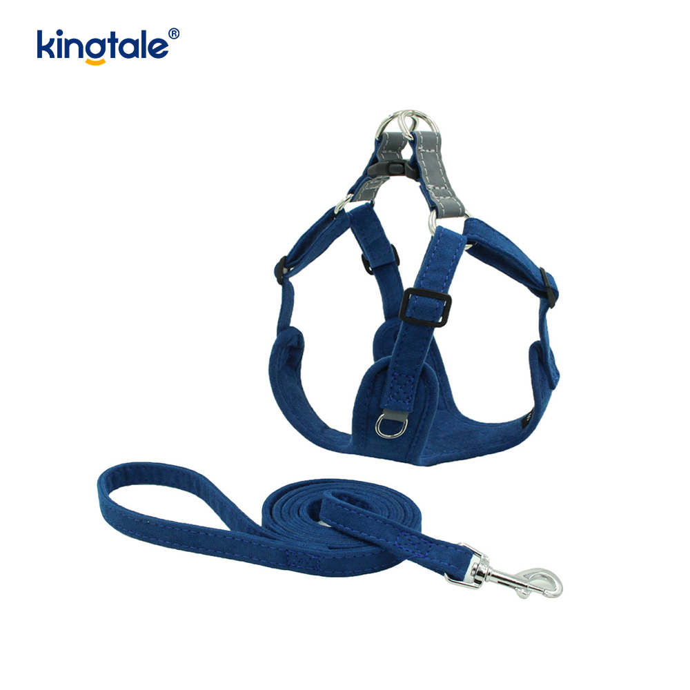 Conjunto de correa y arnés con diamantes de imitación ostentosos para perros y gatos pequeños ajustables de cuero