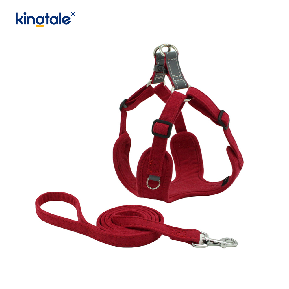 Conjunto de correa y arnés con diamantes de imitación ostentosos para perros y gatos pequeños ajustables de cuero