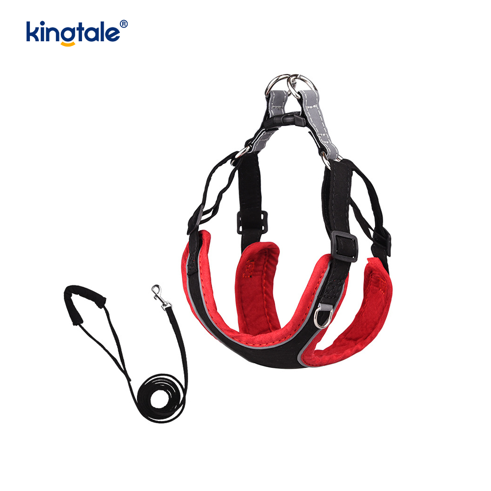 Conjunto de correa y arnés con diamantes de imitación ostentosos para perros y gatos pequeños ajustables de cuero