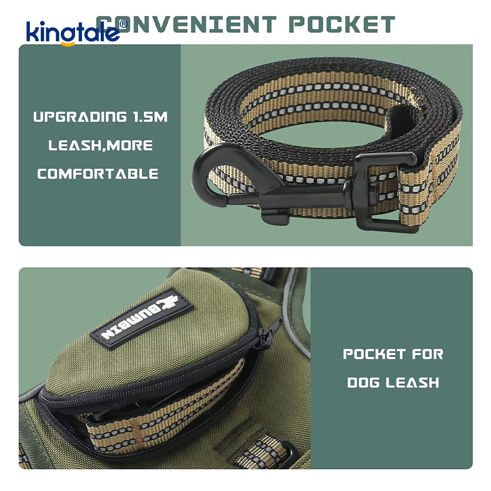 Ningún chaleco ajustable del animal doméstico de la obstrucción con el arnés reflexivo que camina del animal doméstico de la correa de perro