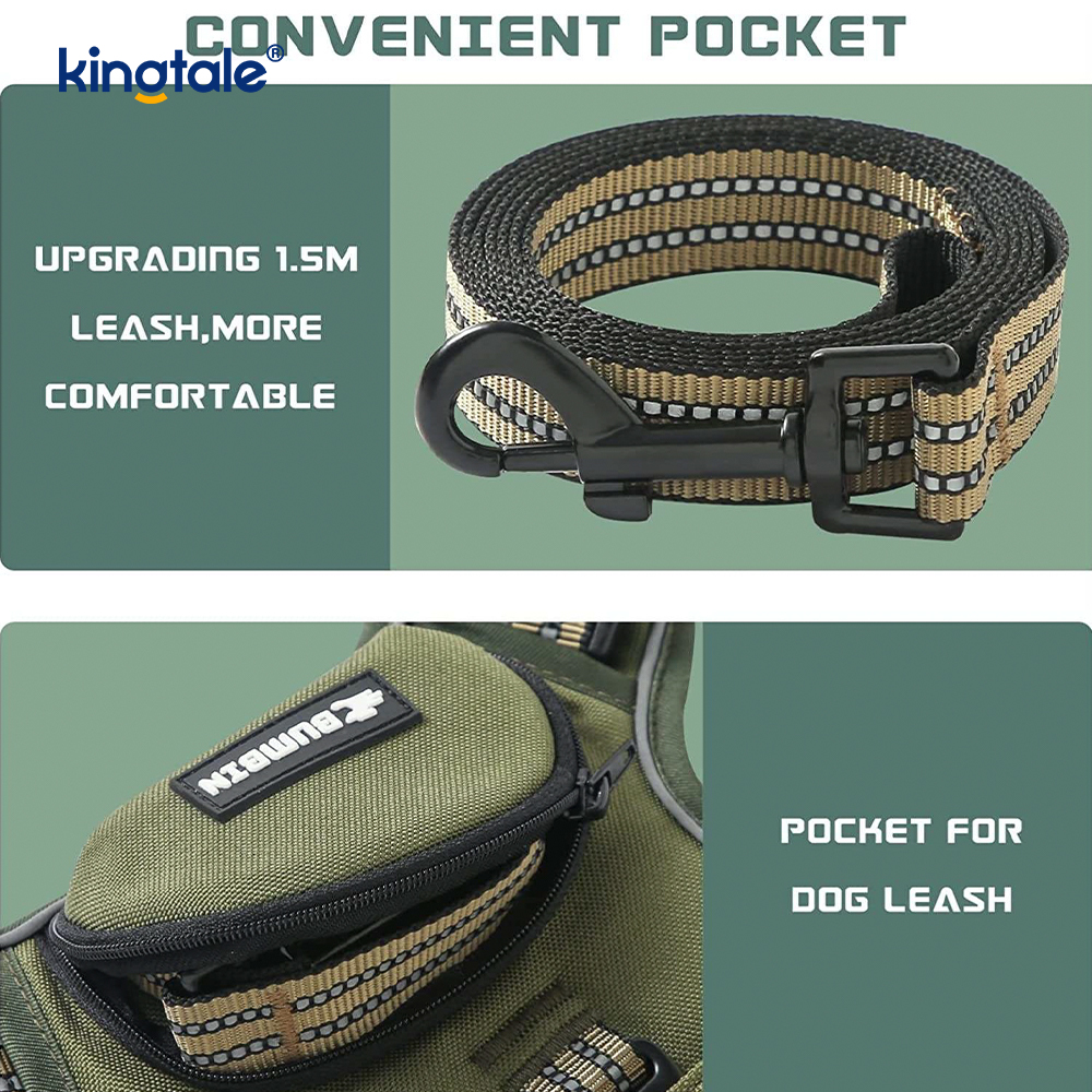 Ningún chaleco ajustable del animal doméstico de la obstrucción con el arnés reflexivo que camina del animal doméstico de la correa de perro