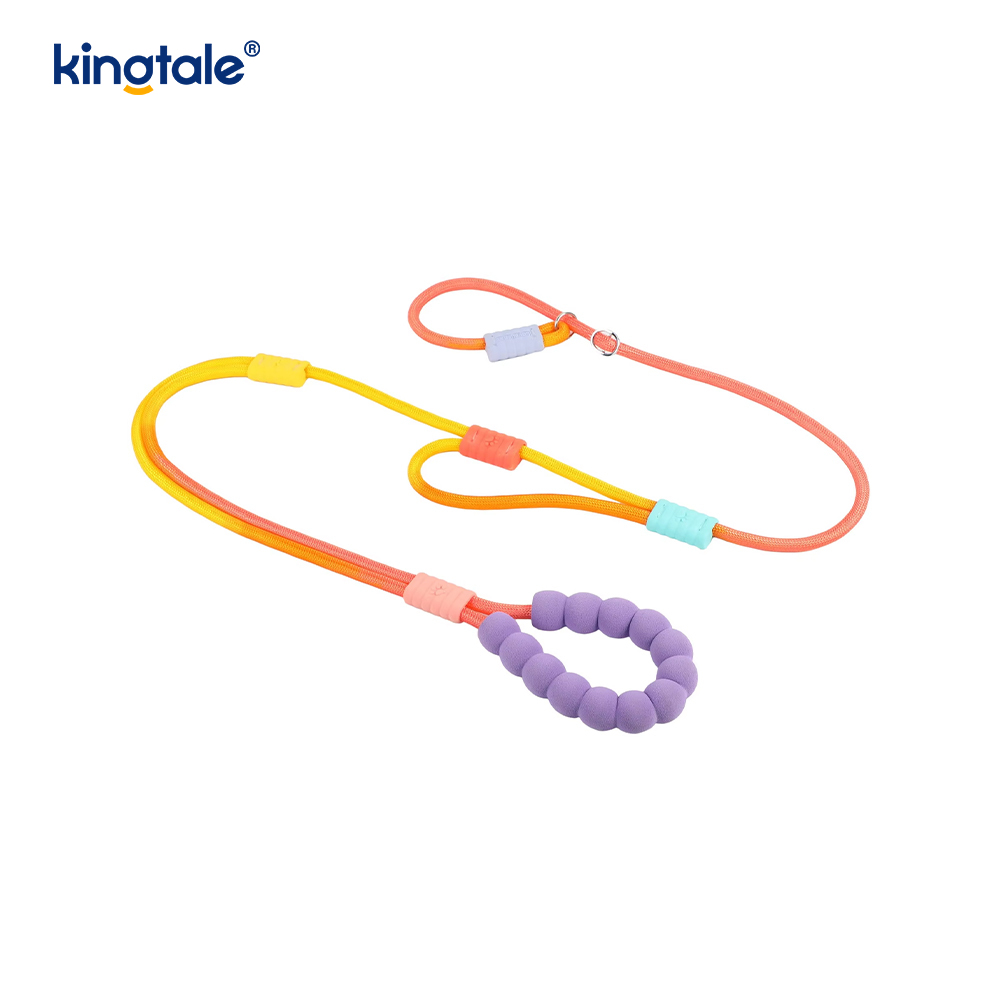 Ninguna correa colorida del resbalón del perro de la manija doble de nylon ajustable durable del tirón