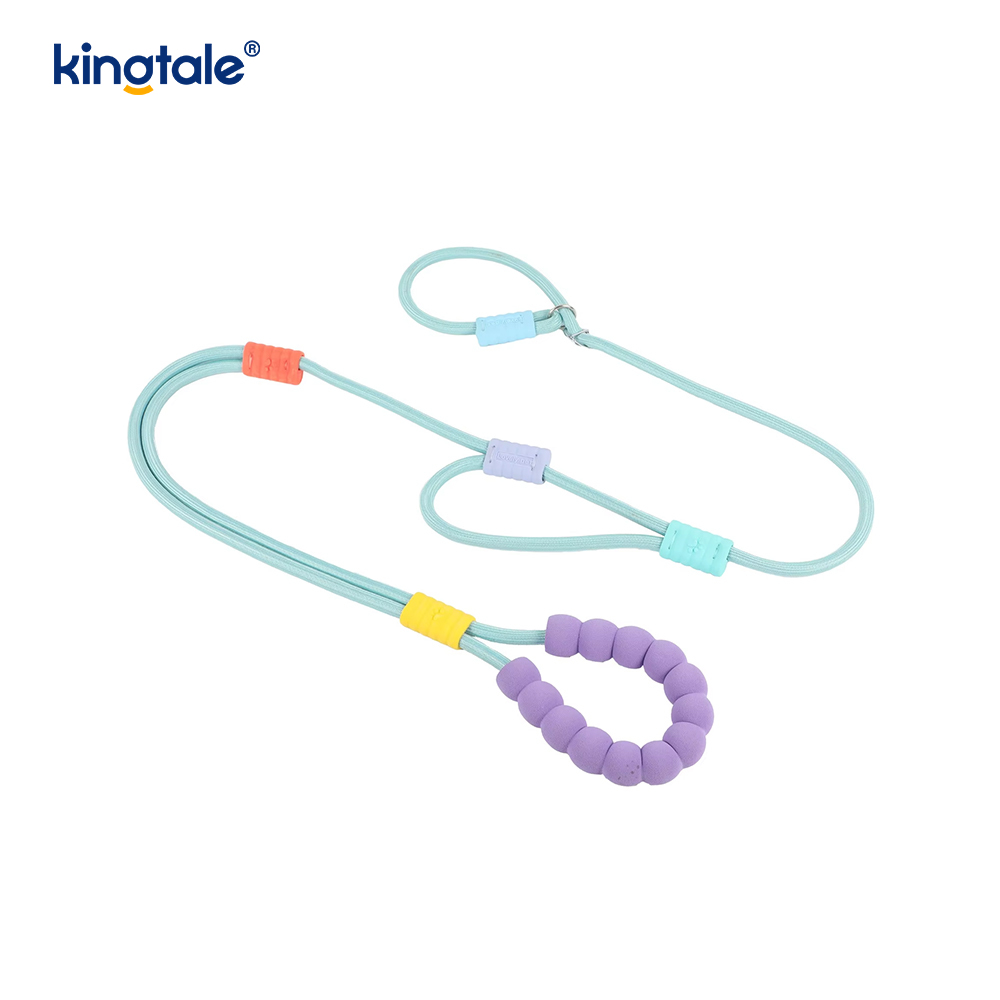 Ninguna correa colorida del resbalón del perro de la manija doble de nylon ajustable durable del tirón