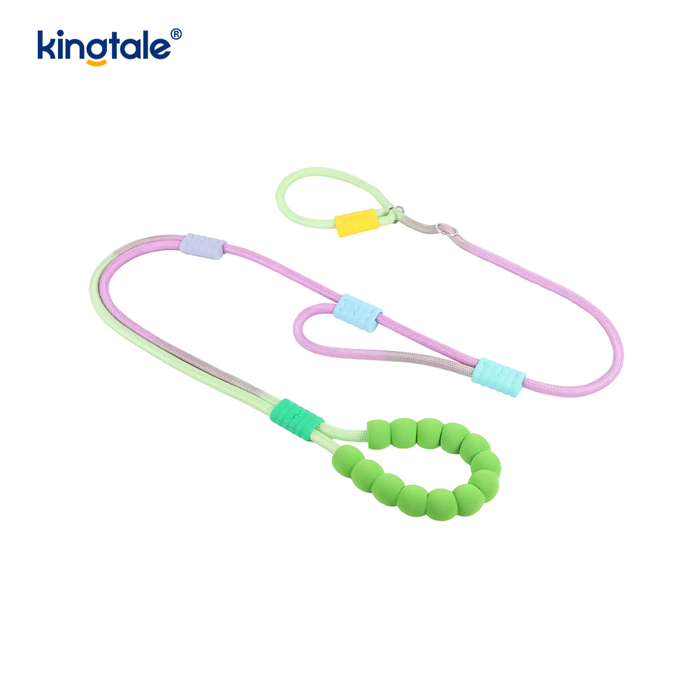 Ninguna correa colorida del resbalón del perro de la manija doble de nylon ajustable durable del tirón