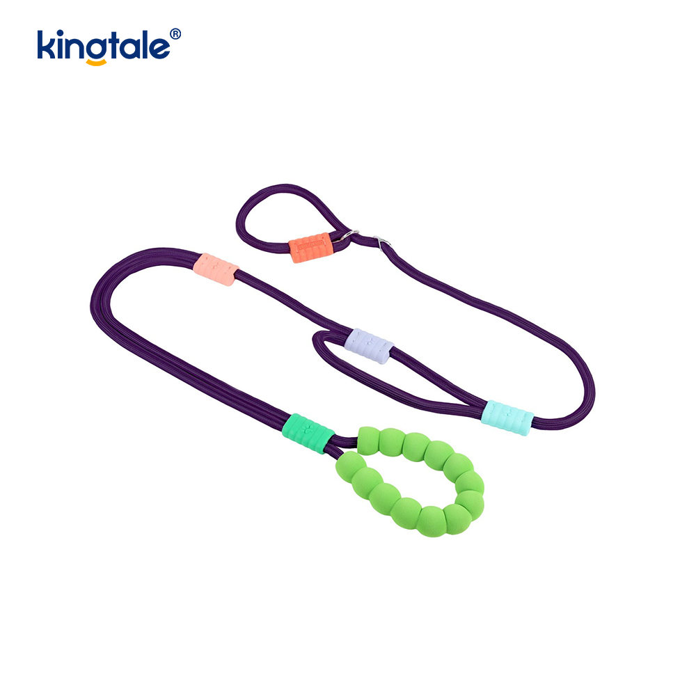 Ninguna correa colorida del resbalón del perro de la manija doble de nylon ajustable durable del tirón