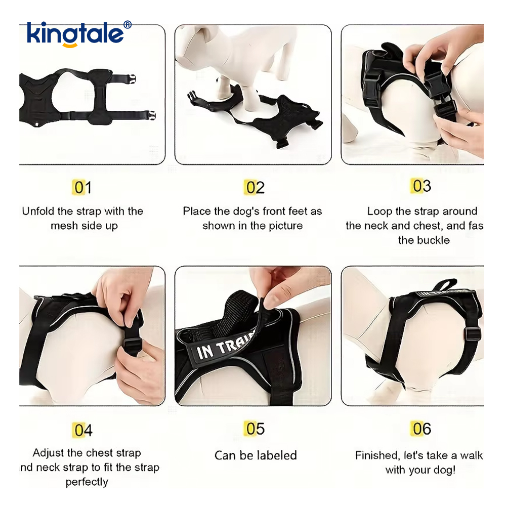 Arnés táctico resistente táctico reflexivo del perro del No-tirón para perros grandes