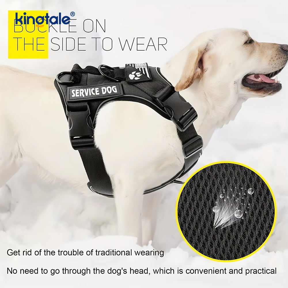 Arnés táctico resistente táctico reflexivo del perro del No-tirón para perros grandes