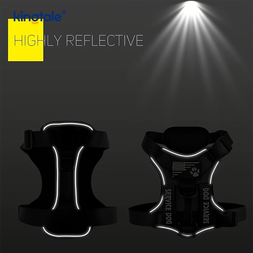 Arnés táctico resistente táctico reflexivo del perro del No-tirón para perros grandes