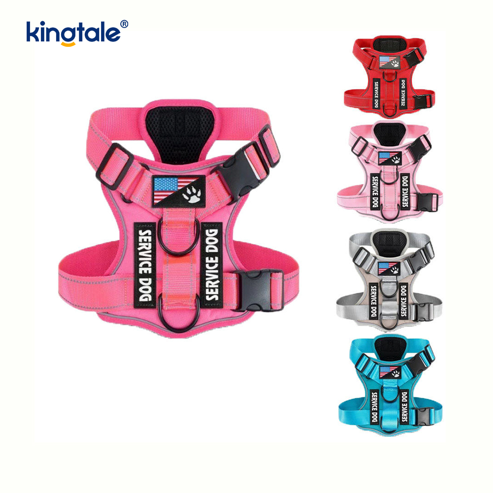 Arnés táctico resistente táctico reflexivo del perro del No-tirón para perros grandes