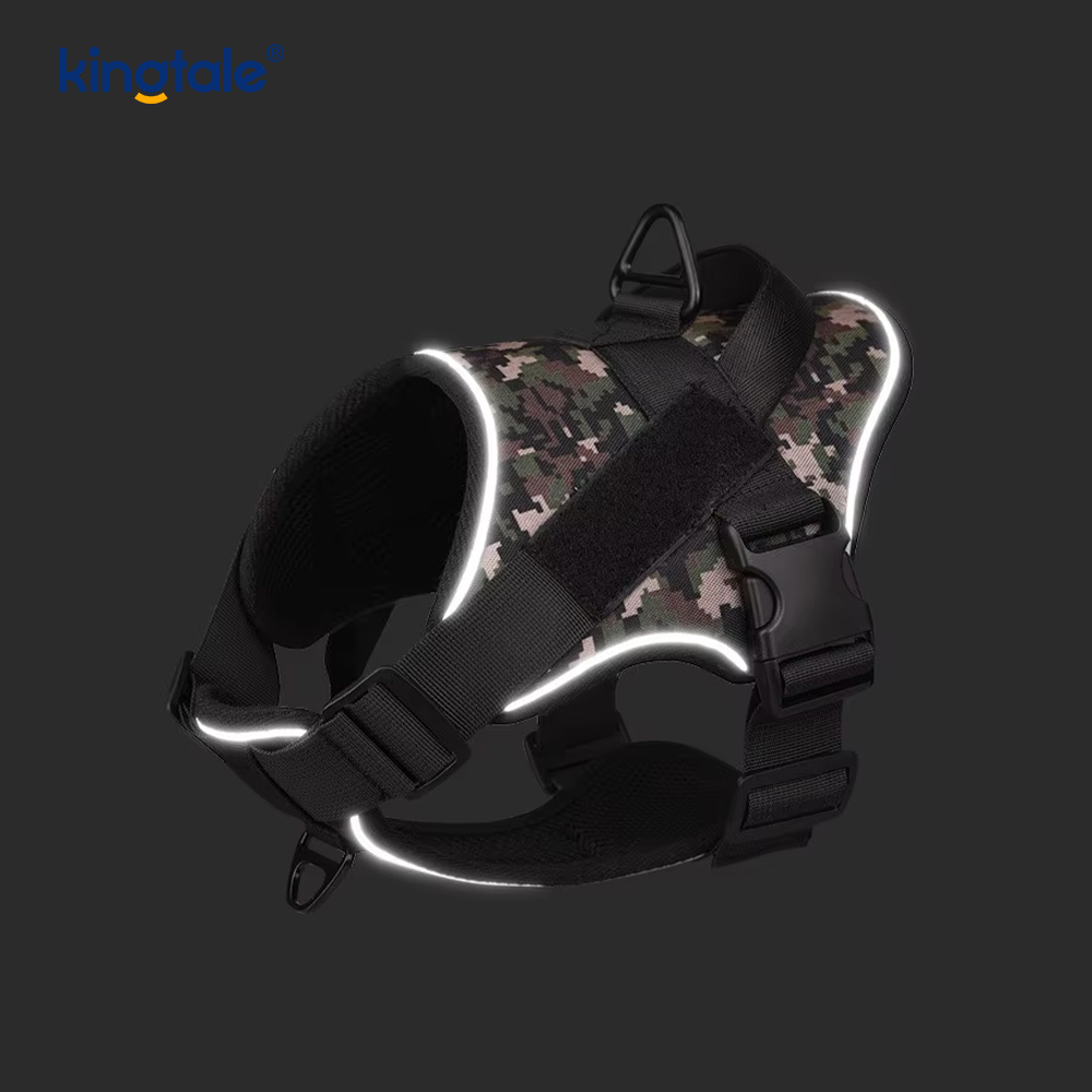 Arnés reflexivo ajustable táctico resistente del perro del chaleco del animal doméstico del tirón ningún