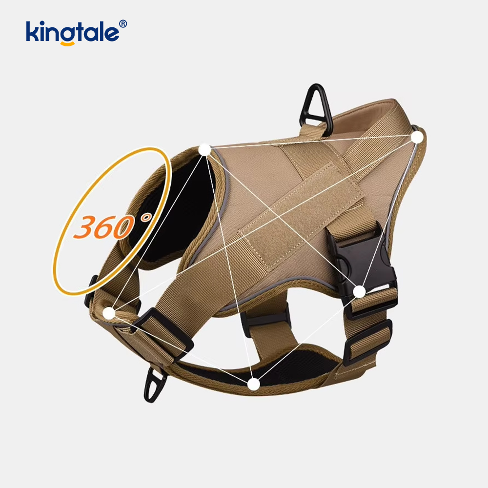 Arnés reflexivo ajustable táctico resistente del perro del chaleco del animal doméstico del tirón ningún