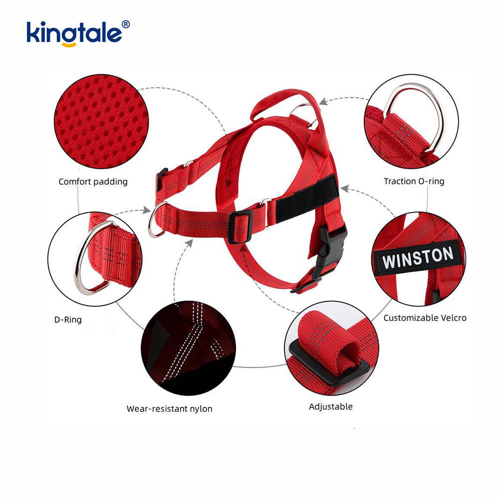 Ajustable durable reflexivo de encargo de la malla ningún arnés del perro del tirón