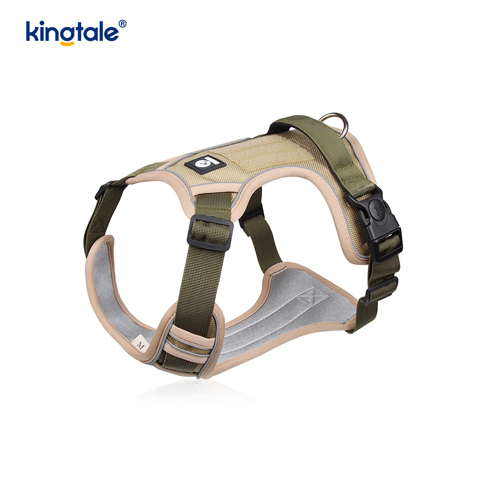 Arnés respirable ajustable reflexivo del deporte del remache de nylon con el correo de perro