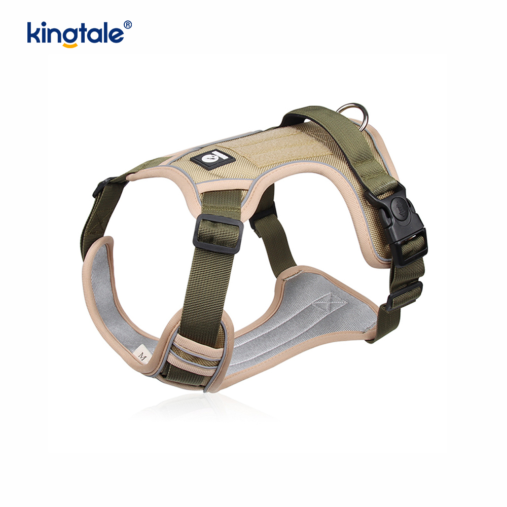 Arnés respirable ajustable reflexivo del deporte del remache de nylon con el correo de perro