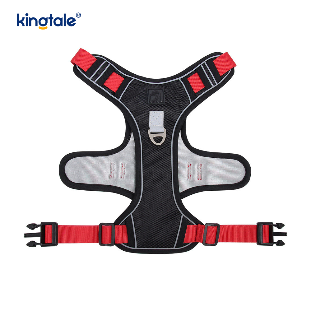 Arnés respirable ajustable reflexivo del deporte del remache de nylon con el correo de perro