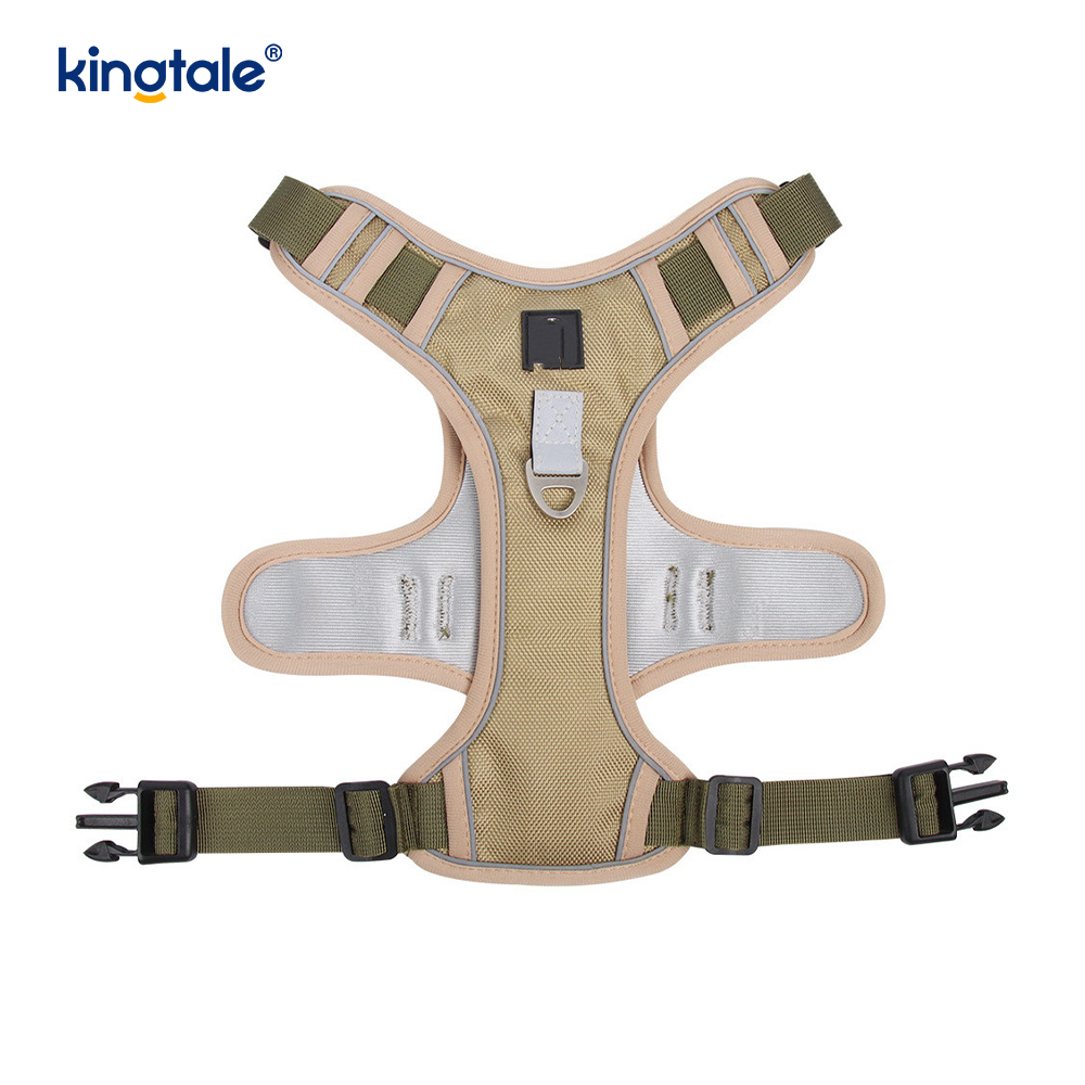 Arnés respirable ajustable reflexivo del deporte del remache de nylon con el correo de perro