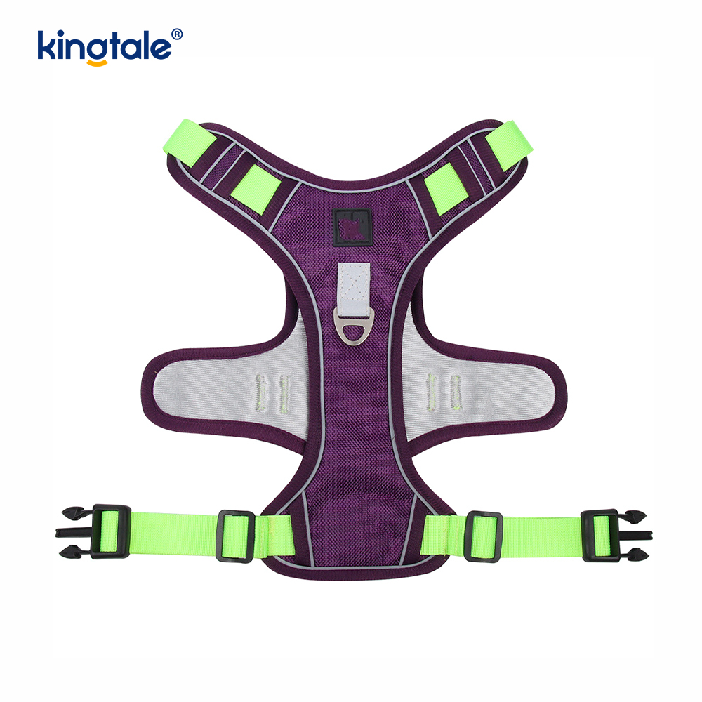 Arnés respirable ajustable reflexivo del deporte del remache de nylon con el correo de perro