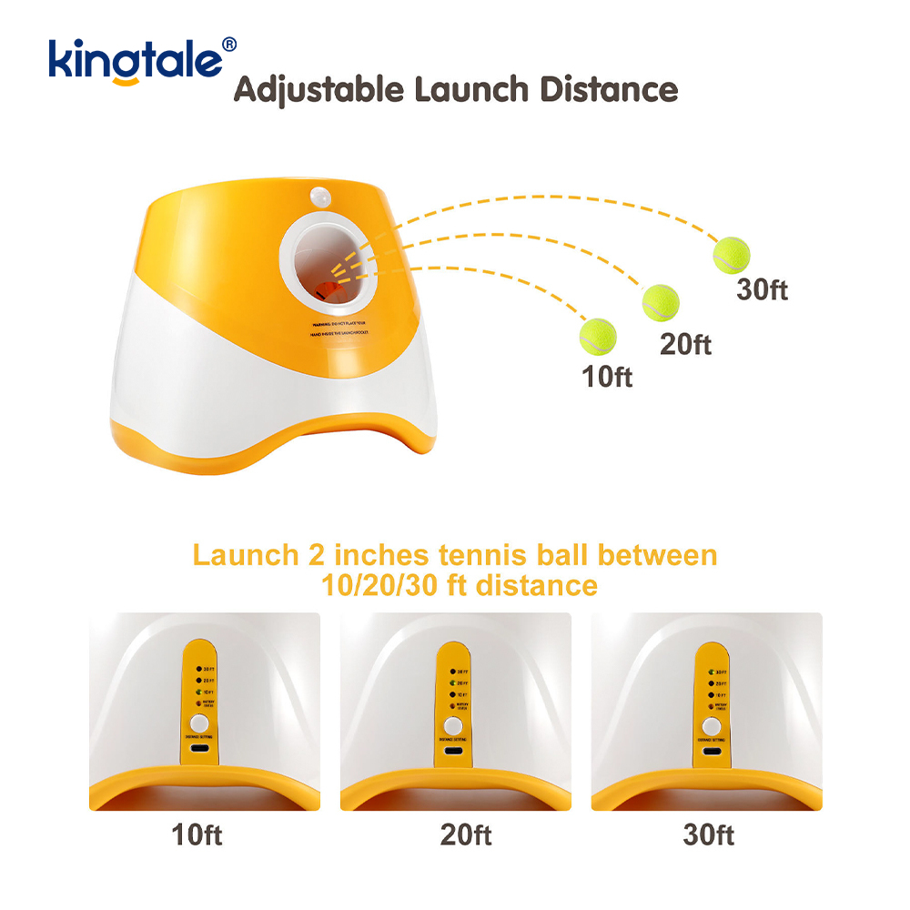 Lanzador automático de pelotas con 3 mini pelotas de tenis, juguetes para perros al aire libre