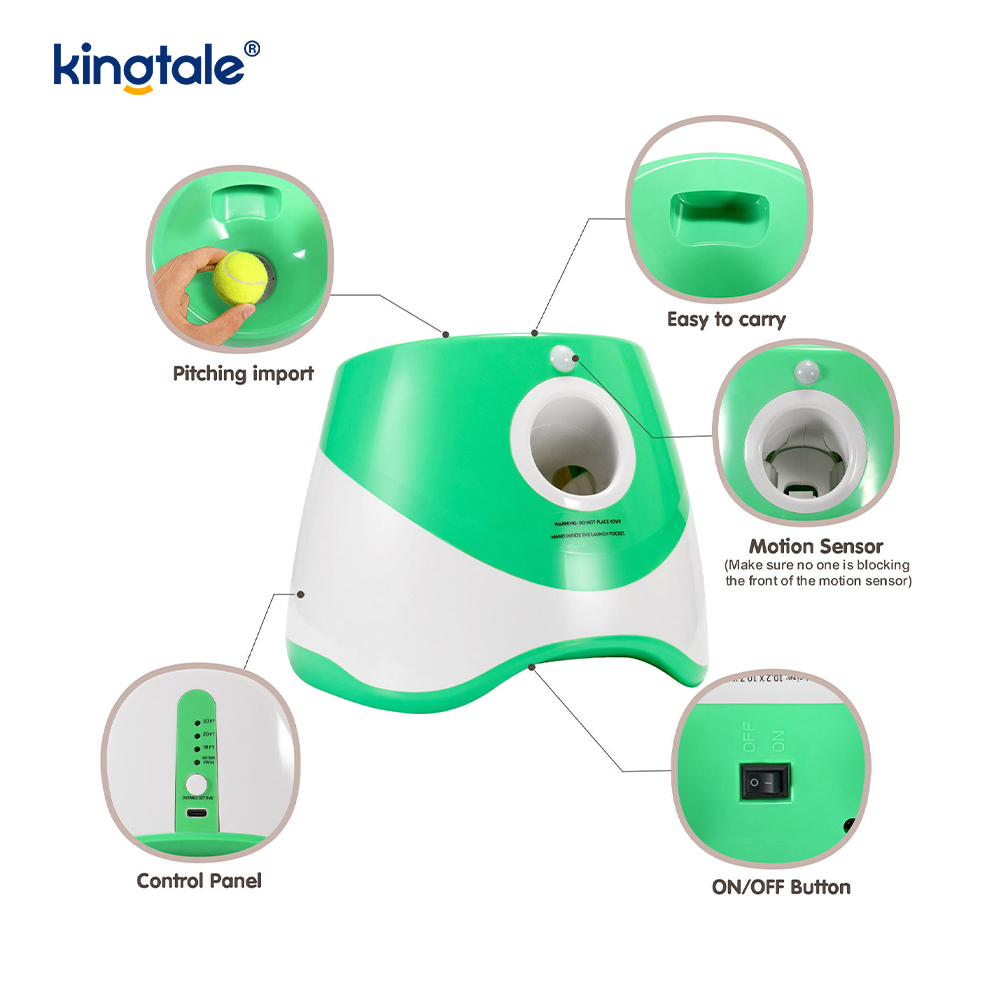 Lanzador automático de pelotas con 3 mini pelotas de tenis, juguetes para perros al aire libre