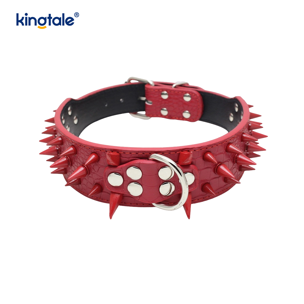 Collar de perro con tachuelas y puntas afiladas Collares de perro de cuero elegantes
