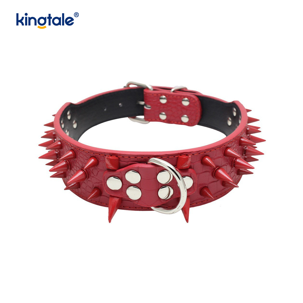 Collar de perro con tachuelas y puntas afiladas Collares de perro de cuero elegantes