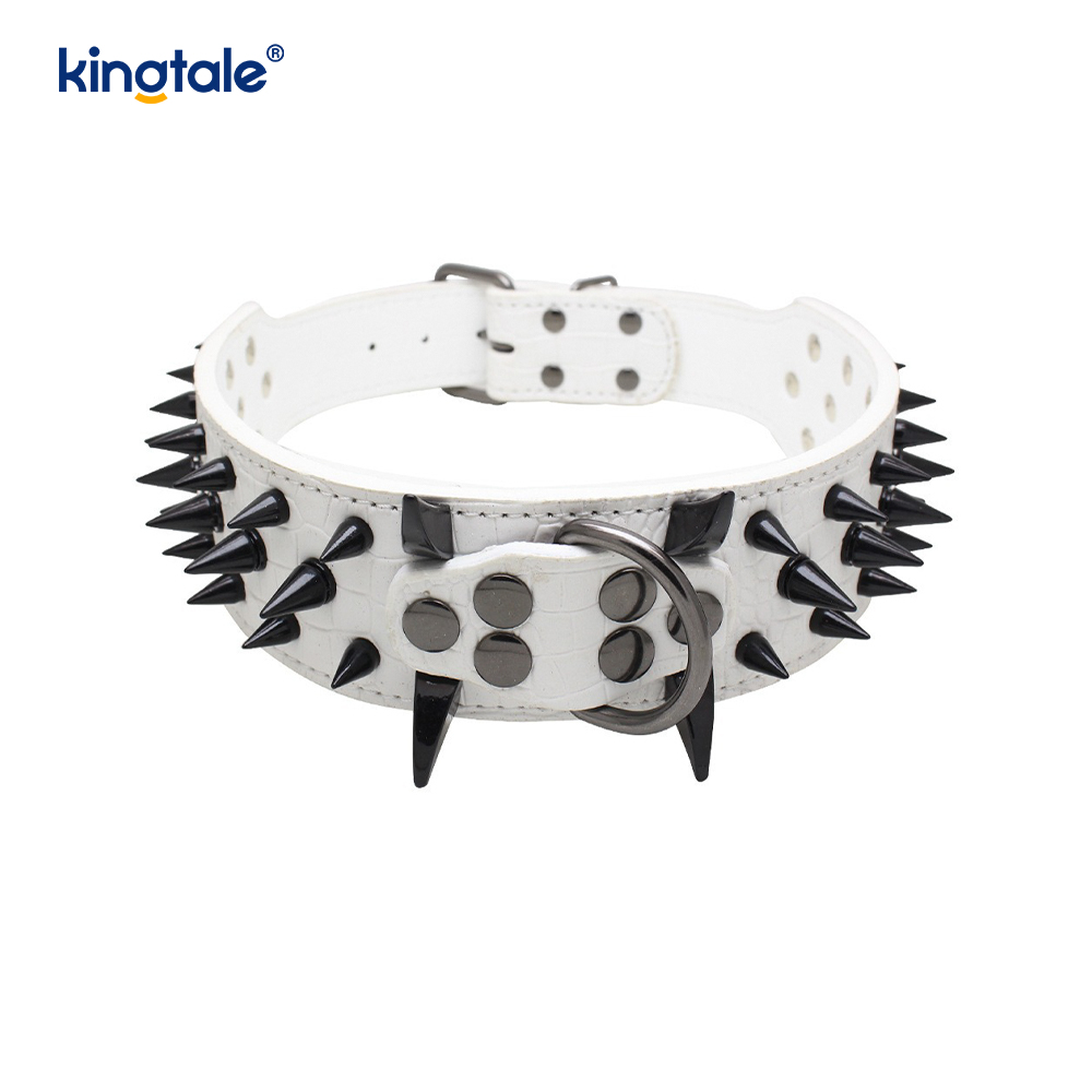 Collar de perro con tachuelas y puntas afiladas Collares de perro de cuero elegantes