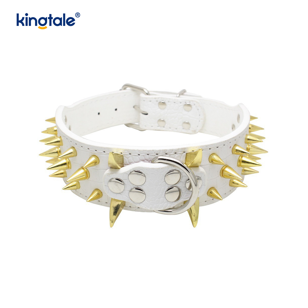Collar de perro con tachuelas y puntas afiladas Collares de perro de cuero elegantes