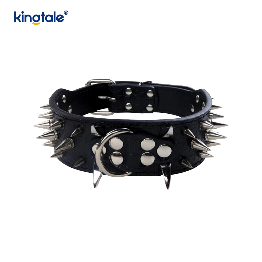 Collar de perro con tachuelas y puntas afiladas Collares de perro de cuero elegantes