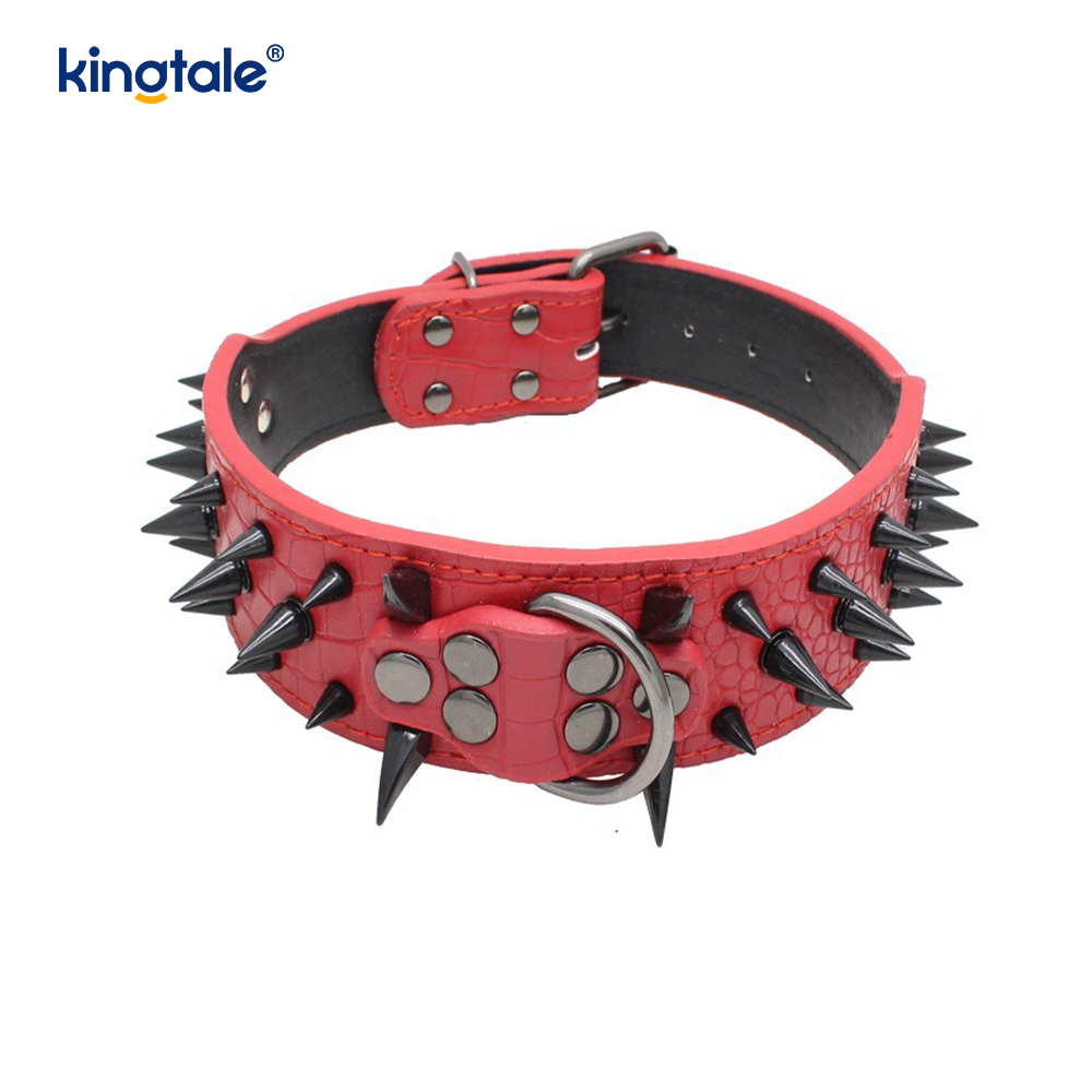 Collar de perro con tachuelas y puntas afiladas Collares de perro de cuero elegantes
