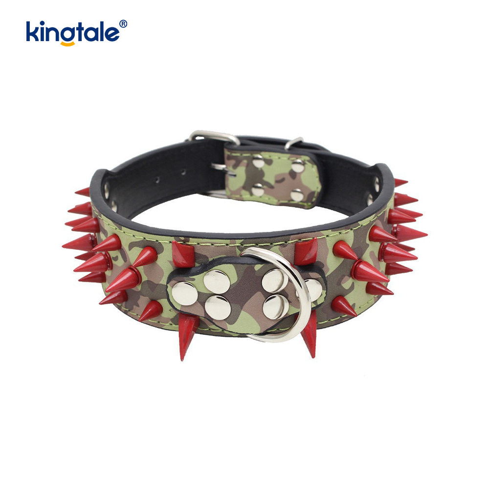 Collar de perro con tachuelas y puntas afiladas Collares de perro de cuero elegantes