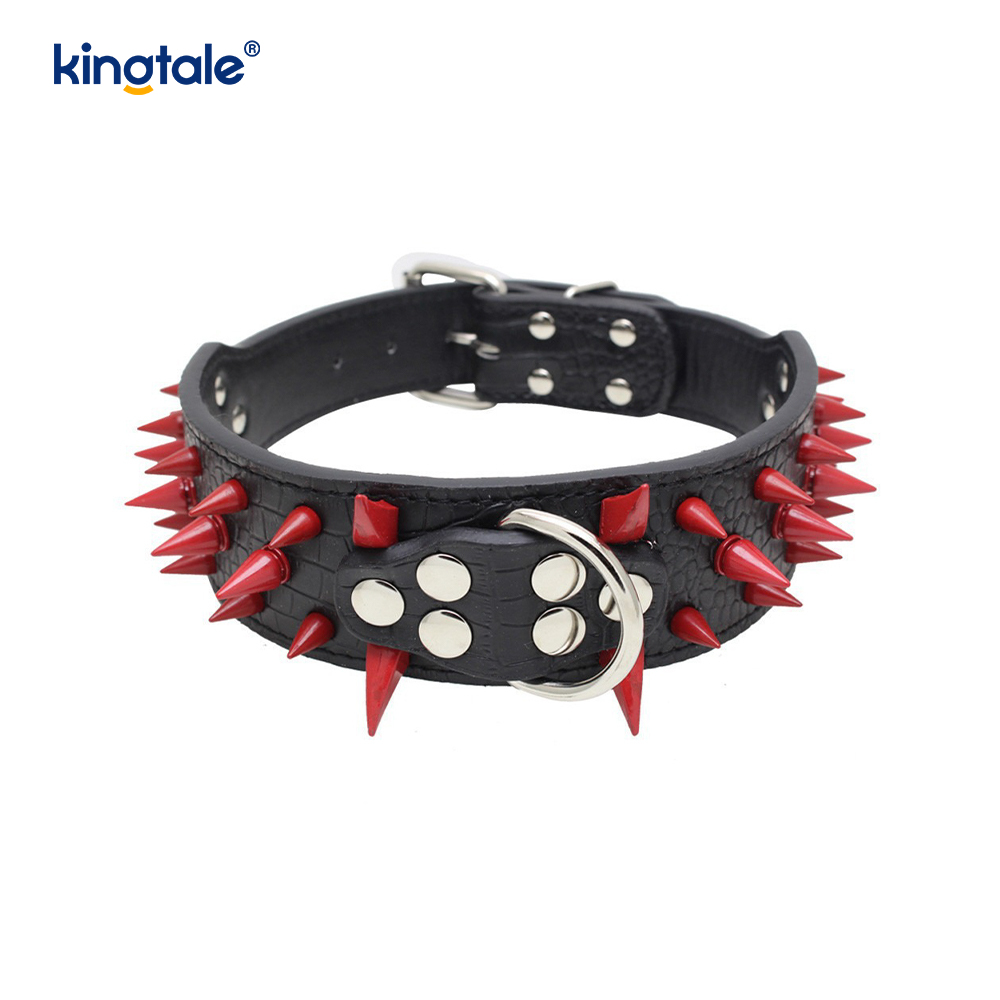 Collar de perro con tachuelas y puntas afiladas Collares de perro de cuero elegantes